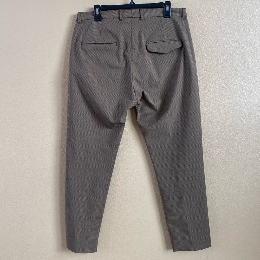 HOPE Womens Size 8 Brown Black Houndstooth Krissy Edit Cropped Relaxed Trousers‎ - Picture 2 of 11